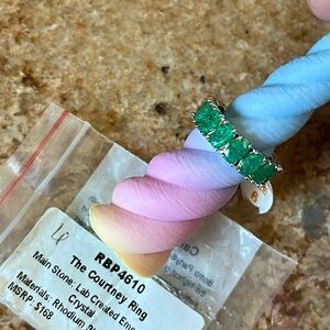 Bomb Party The Courtney Ring Emerald Ice Crystal Band Ring